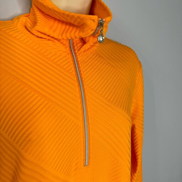 Daily Sports Floy Candied Long Sleeve Roll Neck 1/4 Zip Golf Top Orange Medium - Picture 4 of 12